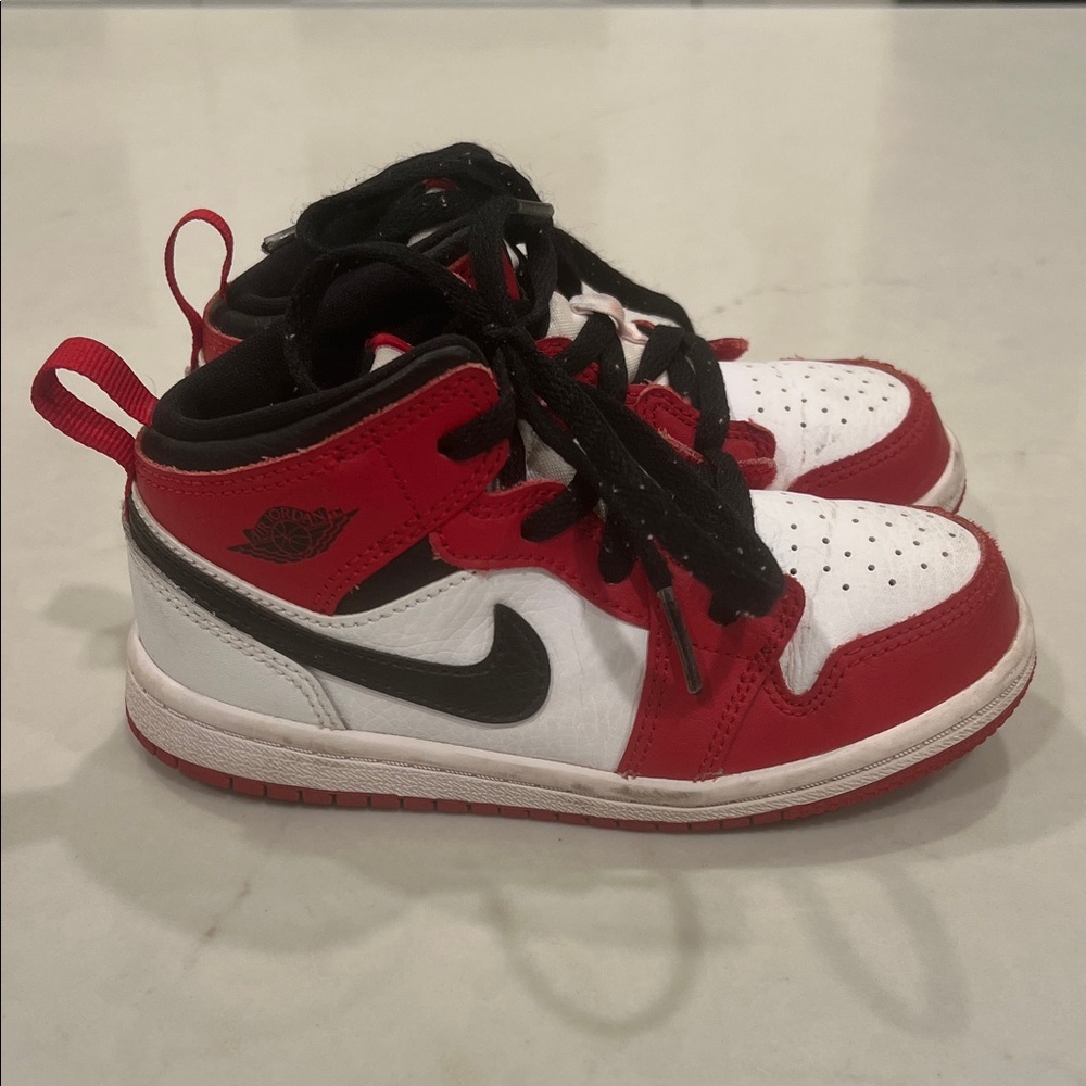 Nike Jordan Kids Red, Black, and White Sneakers